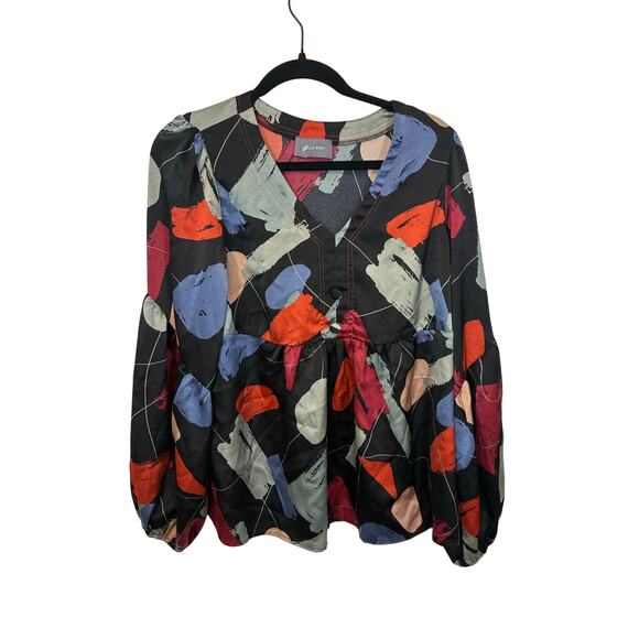 Hudson Gray Art Deco Teacher Career Contemporary M Long Sleeve Blouse Novelty - Picture 1 of 5